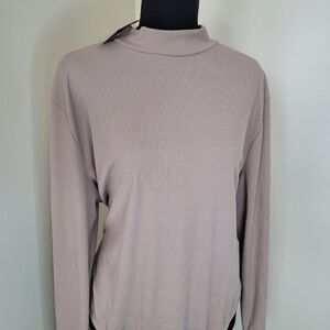 Just Polly Trendy Plus Long Sleeve Mock Neck Bodysuit